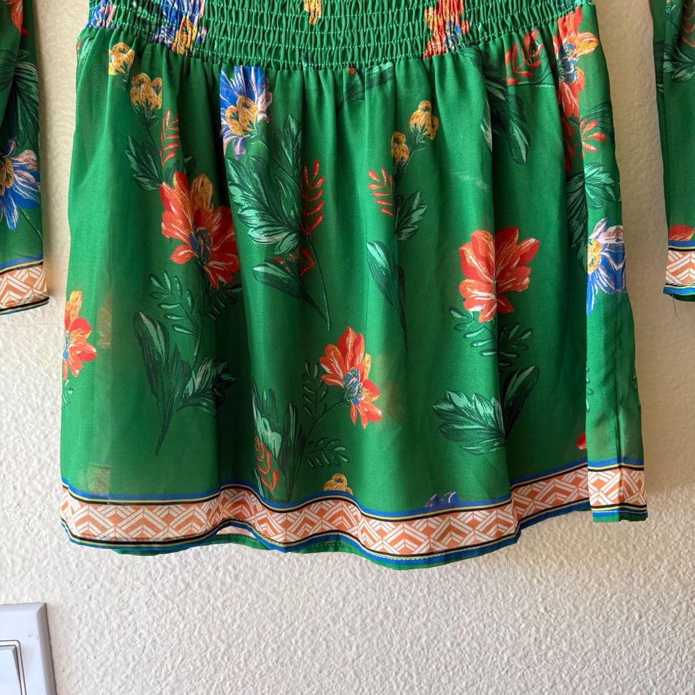 Flying Tomato Smocked Floral Off Shoulder Top - Picture 5 of 7